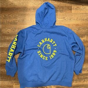NEW CARHARTT size 3XL 1889 Blue Rain Defender Loose Fit HOODIE Sweatshirt